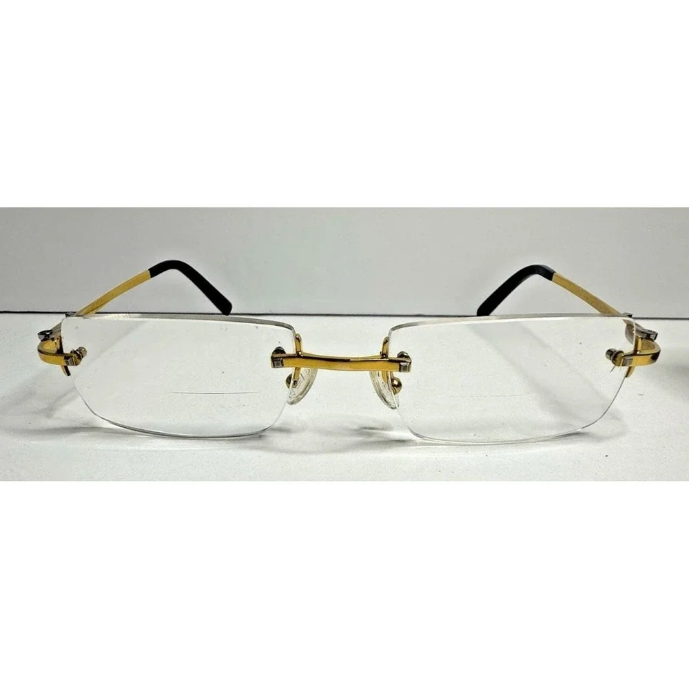Vintage Fred ABERDEEN 006 Platinum-Gold Rimless Eyeglasses FRAMES Genuine 732518